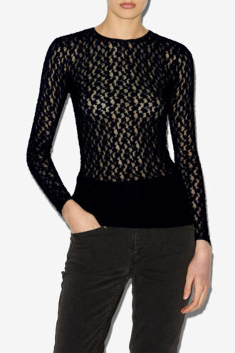 Gaelle Long-Sleeve Lace Top