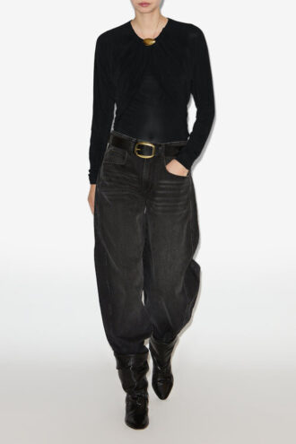 Gaetane Draped Jersey Top