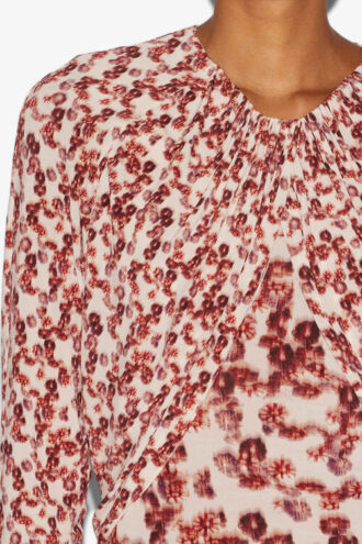 Gaetane Draped Printed Jersey Top