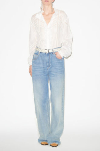 Gaia Blouse in Plain-Colored Cotton Voile
