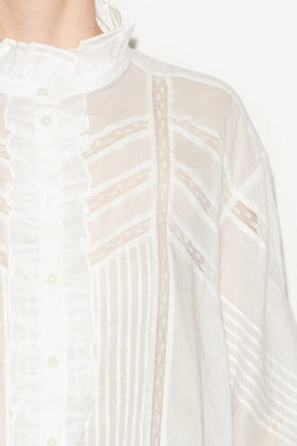 Gaia Blouse in Plain-Colored Cotton Voile