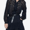 Gaia Blouse in Plain-Colored Cotton Voile