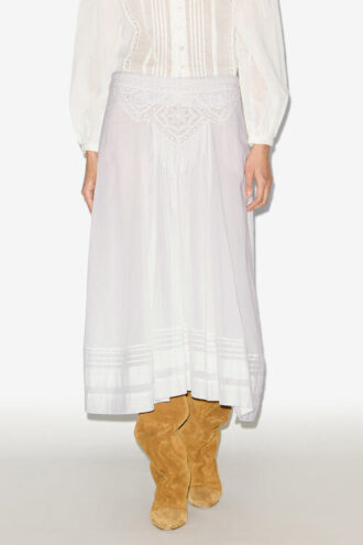 Garliana Long Cotton and Lace Skirt