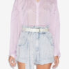 Gelma Blouse in Plain-Colored Cotton Voile and Lace