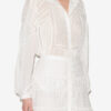 Gelma Blouse in Plain-Colored Cotton Voile and Lace