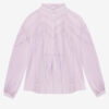 Gelma Blouse in Plain-Colored Cotton Voile and Lace
