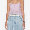 Gloria Strappy Top in Plain-Colored Cotton Voile