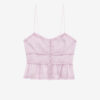 Gloria Strappy Top in Plain-Colored Cotton Voile