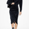 Hadley Midi Dress in Gathered Velvet