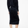 Hadley Midi Dress in Gathered Velvet