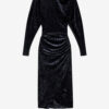 Hadley Midi Dress in Gathered Velvet