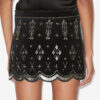 Handore Embroidered Velvet Mini Skirt