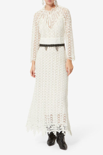 Harya Long Romantic Guipure Dress