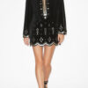 Helene Short Embroidered Velvet Dress