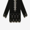 Helene Short Embroidered Velvet Dress