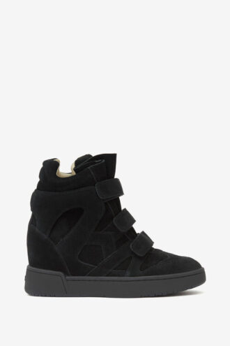 High-Top Leather Wedge Sneakers