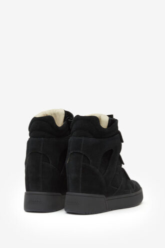 High-Top Leather Wedge Sneakers