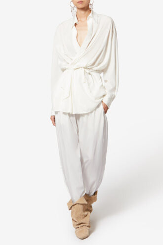 Inaya Wide-Leg Layered Waistband Pants