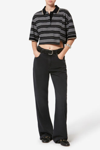 Isalyne Striped Cotton Piqué Polo Shirt