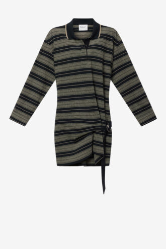 Isea Striped Cotton Piqué Polo Dress