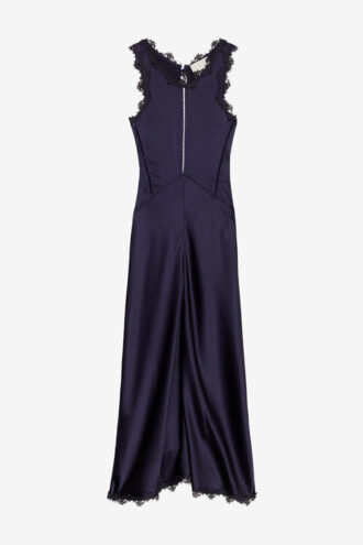 Jadelia Long Satin and Lace Dress