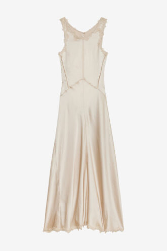 Jadelia Long Satin and Lace Dress