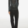 Jadia Lurex Stand-Up Collar Top