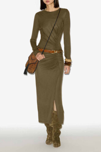 Jelina Long Draped Jersey Dress