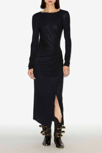 Jelina Long Draped Jersey Dress
