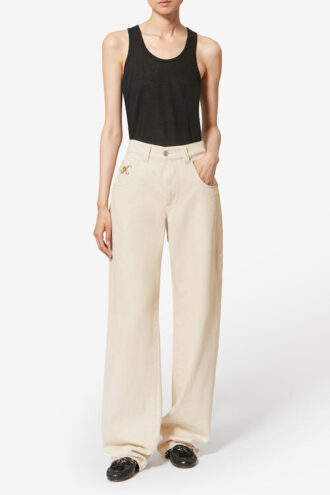 Jeyda Topstitched Denim Jeans