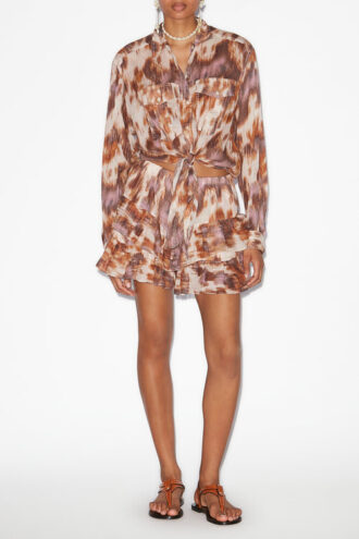 Jocadia Frilly Printed Cotton Voile Shorts