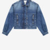 Julie Short Workwear Style Jacket in Plain-Colored Denim