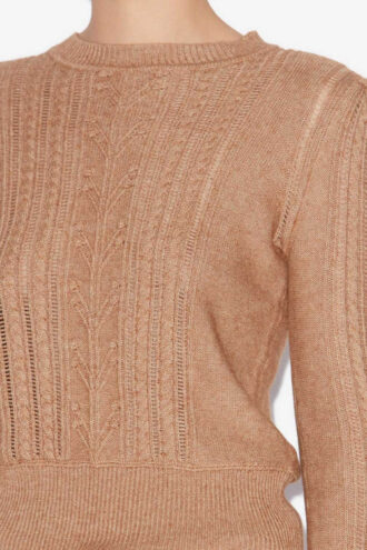 Kalyn Fitted Cotton and Wool Sweater