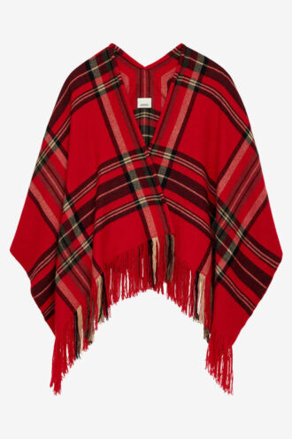 Kamilo Plaid Print Poncho