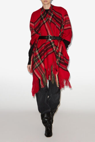 Kamilo Plaid Print Poncho