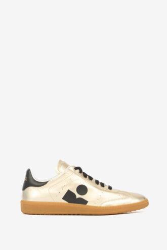 Kaycee Low-Top Metallic Leather Sneakers