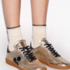 Kaycee Low-Top Metallic Leather Sneakers