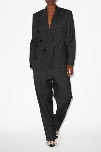 Klero Double-Breasted Blazer Jacket with Lapel Collar