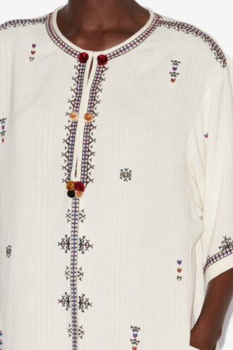 Kressy Short Embroidered Gauze Dress