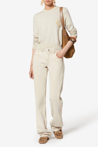 Lanta Two-Toned Cotton and Wool Sweater