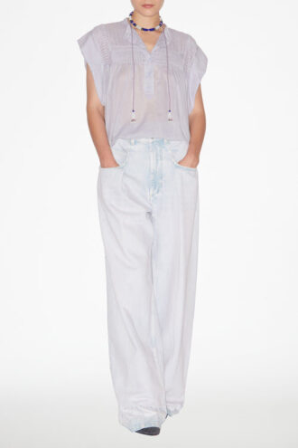 Leaza Pleated Cotton Voile Top