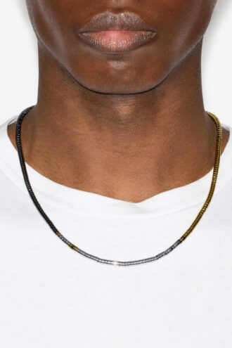 Lenno Natural Stone and Brass Necklace
