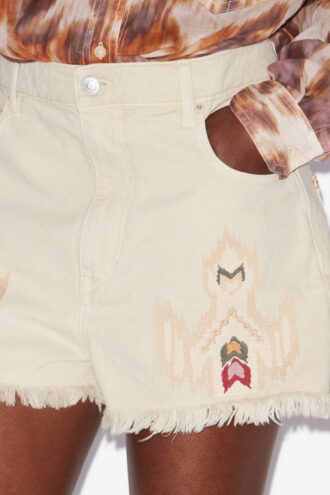 Lesia Short Embroidered Denim Shorts