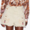 Lesia Short Embroidered Denim Shorts