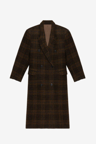Lexana Long Checkered Wool Coat