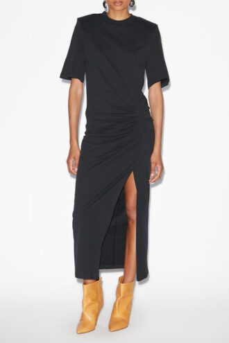 Lexia Plain-Colored Cotton Midi T-Shirt Dress