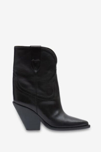 Leyane High-Heeled Leather Cowboy Boots