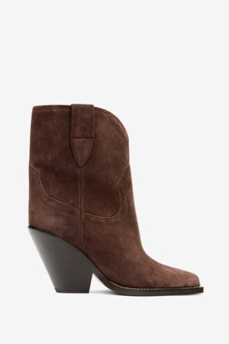 Leyane High-Heeled Suede Calfskin Leather Cowboy Boots
