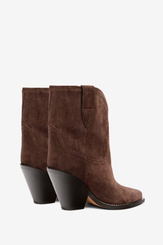 Leyane High-Heeled Suede Calfskin Leather Cowboy Boots