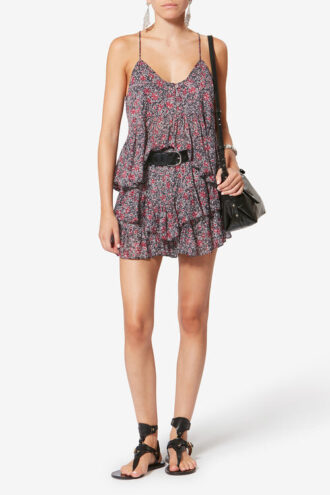 Lirhetta Strappy Printed Organic Cotton Voile Top